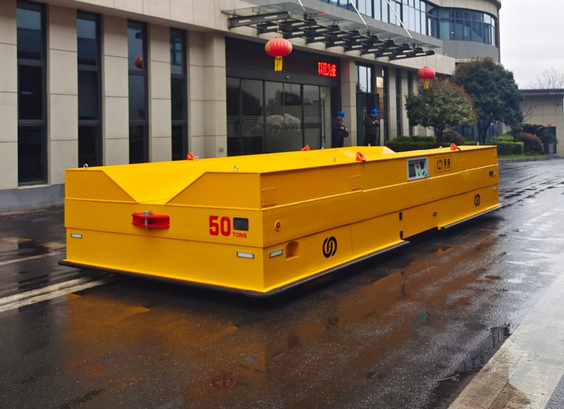 50-тонная тяжёлая AGV с V-образной платформой для рулонов и труб